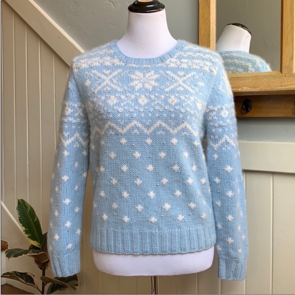 EUC Ralph Lauren Black Label Cashmere Blend Fair Isle Slim Fit Crewneck Sweater - Picture 11 of 15